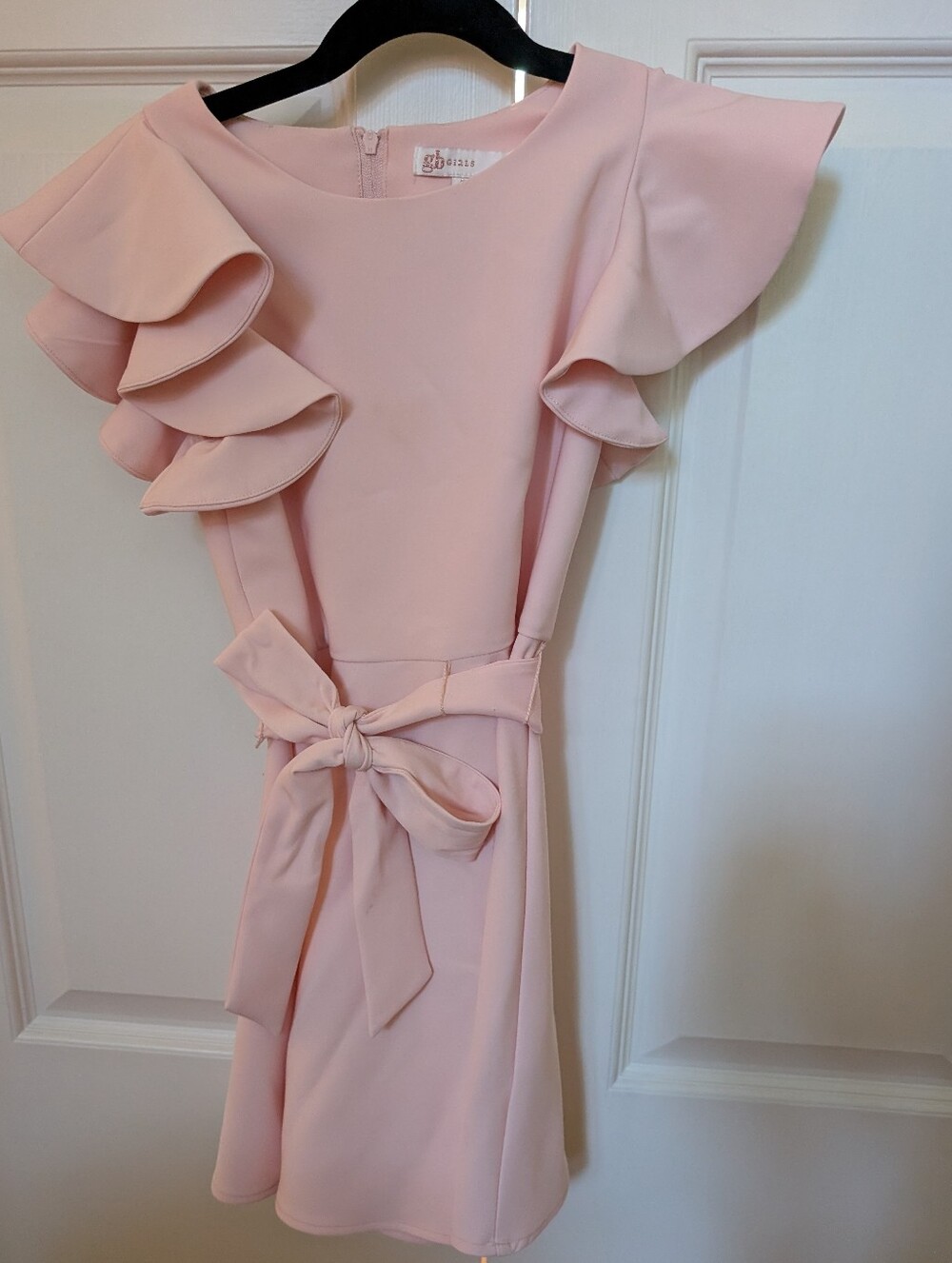 GB Girls Pink Ruffle Sleeve Dress Size 6